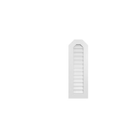 Ekena Millwork Octagonal Top Surface Mount PVC Gable Vent: Functional, w/ 3-1/2"W x 1"P Standard Frame, 14"W x 42"H GVPOT14X4201SF